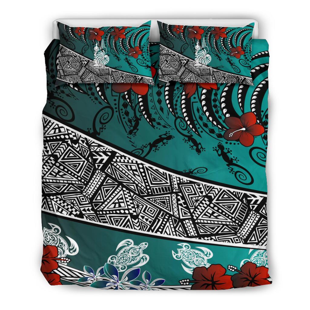 New Caledonia Bedding Set - Lizard And Turtle Green - Polynesian Pride