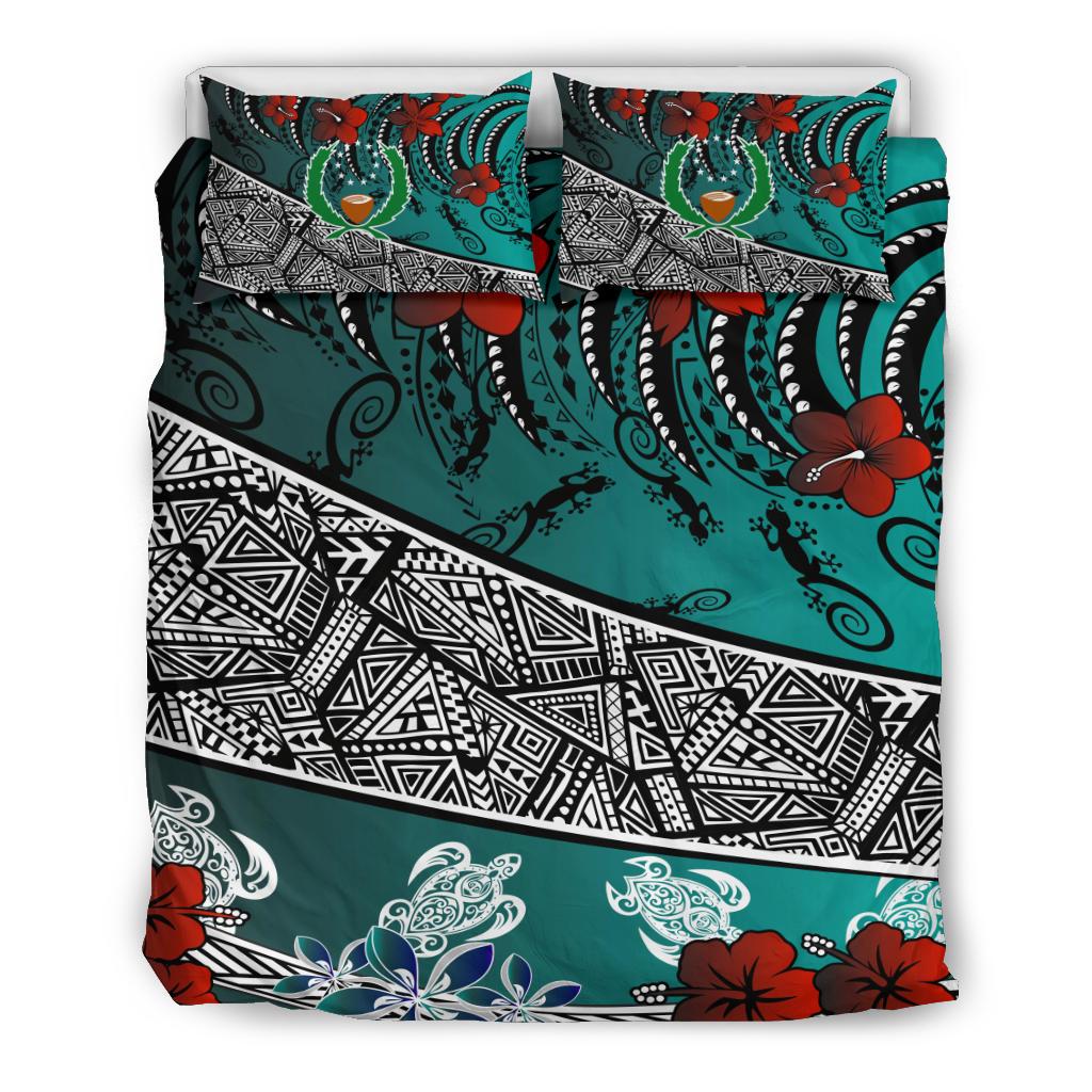 Pohnpei Bedding Set - Lizard And Turtle Green - Polynesian Pride