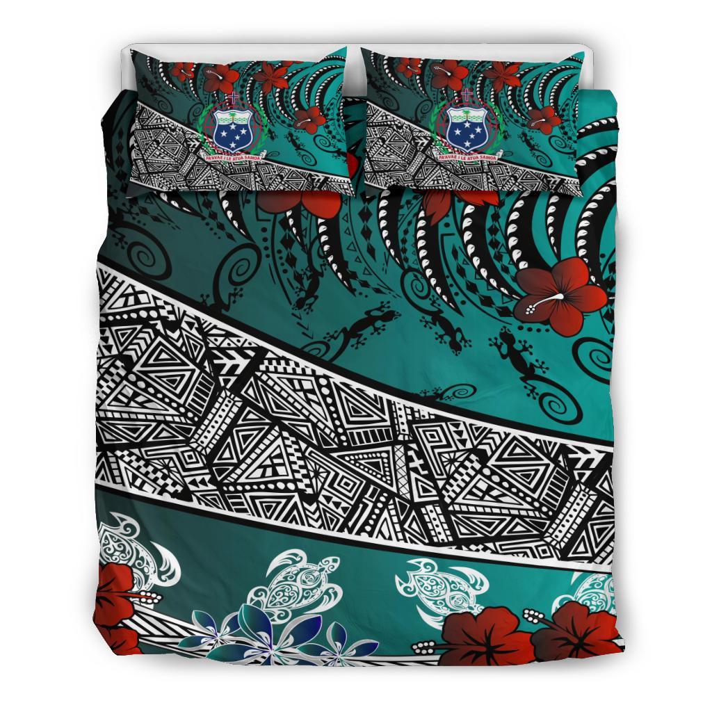 Samoa Bedding Set - Lizard And Turtle Green - Polynesian Pride