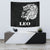 Sun In Leo Zodiac Tapestry Polynesian Tattoo Simple - White Wall Tapestry Small 60" x 51" Black - Polynesian Pride