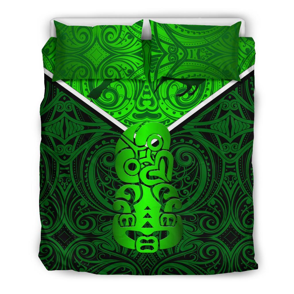 New Zealand Maori Rugby Bedding Set Pride Version - Green - Polynesian Pride
