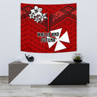 Wallis and Futuna Rugby Tapestry Sporty Vibes Wall Tapestry Small 60" x 51" Red - Polynesian Pride
