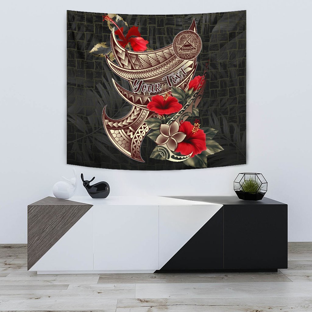 American Samoa Custom Personalised Tapestry - Polynesian Tribal Vintage Style Tapestry Black - Polynesian Pride