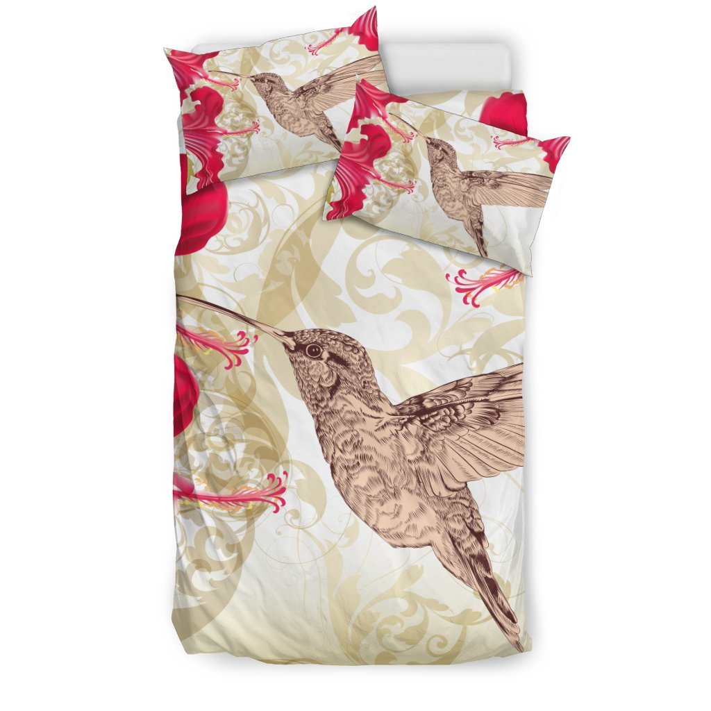 HawaiiDuvet Cover Set - Humming Bird & Hibiscus - Polynesian Pride