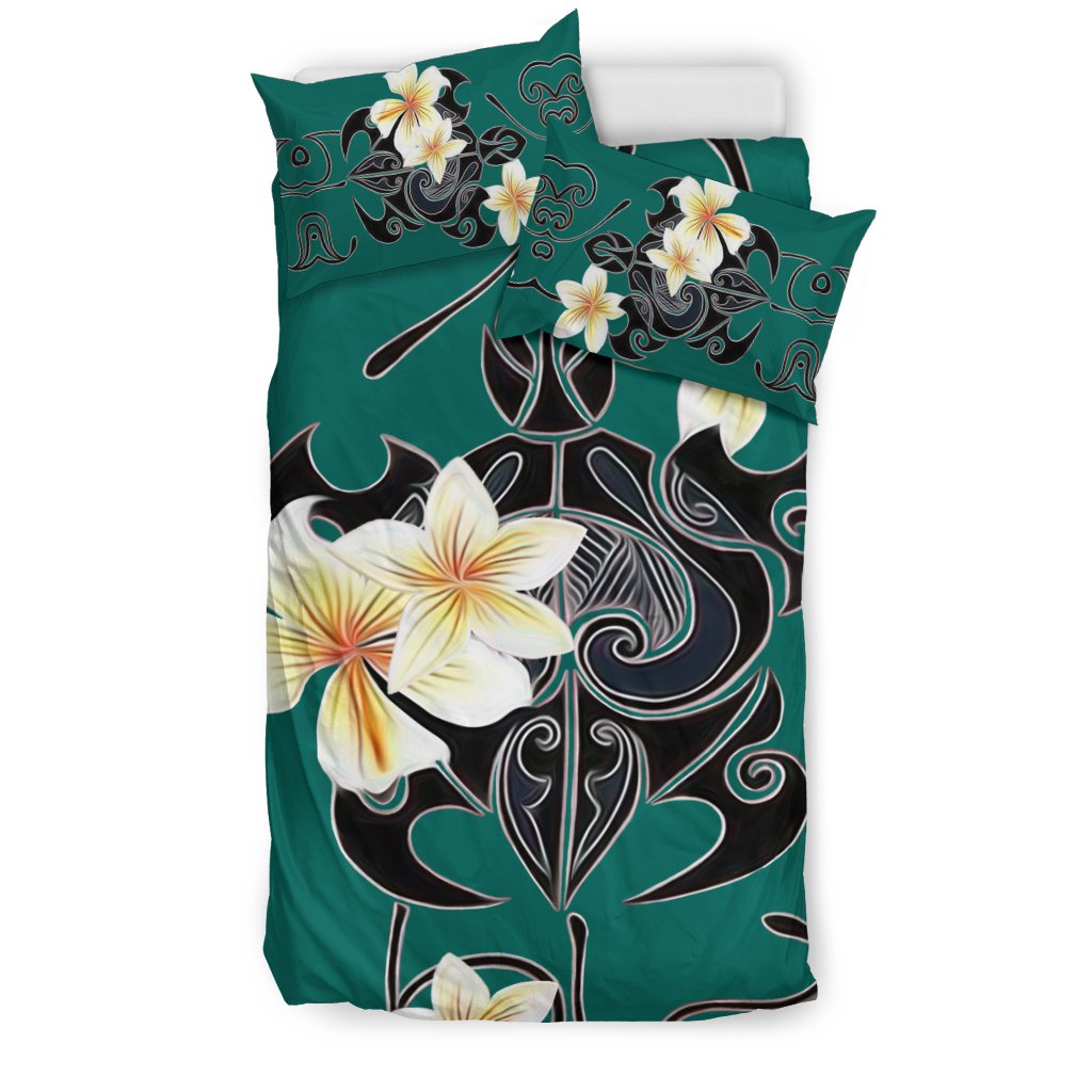 Hawaiian Turtle Plumeria Polynesian Bedding Set - Polynesian Pride