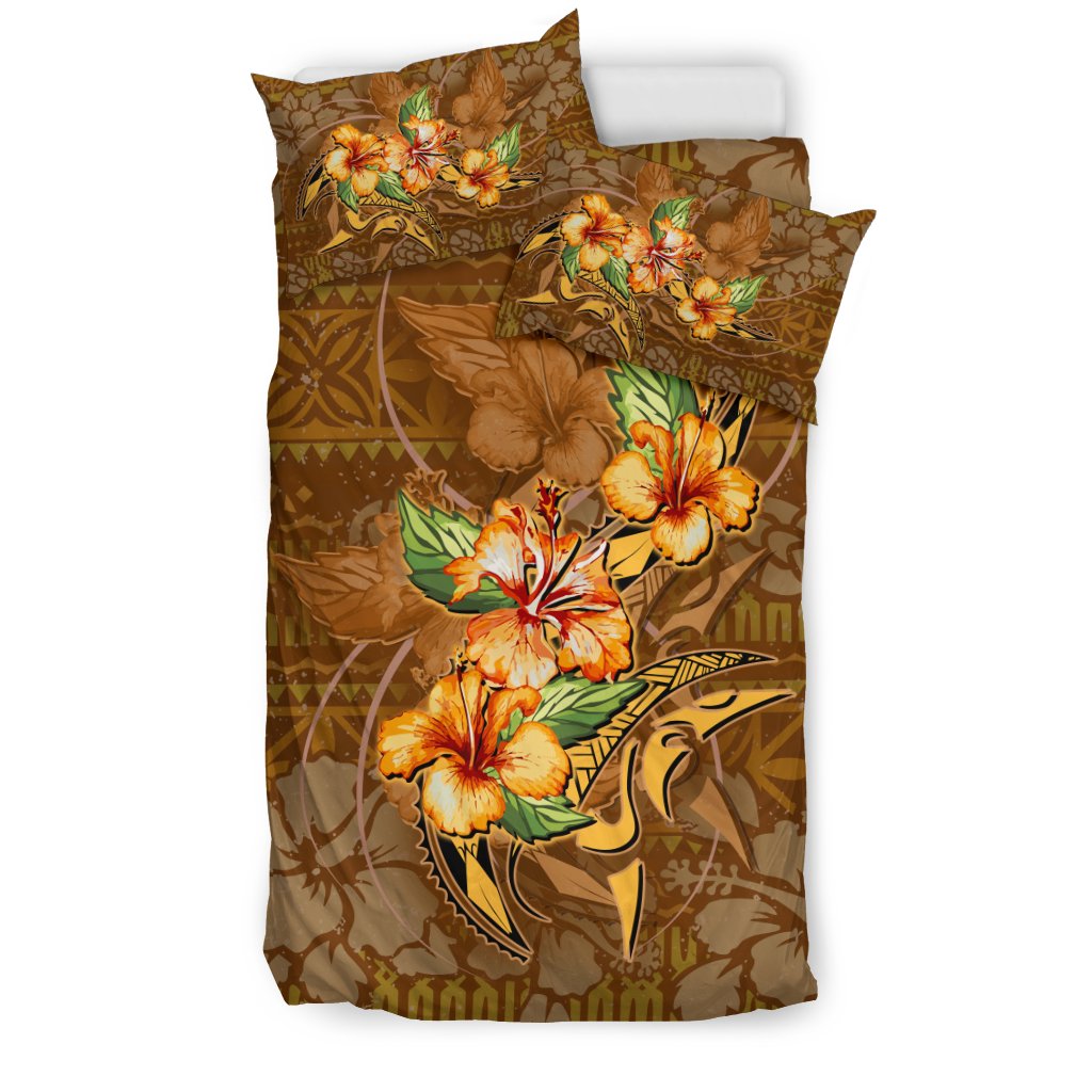 Hawaii Duvet Cover Set - Hibiscus Flower Vintage Style - Polynesian Pride