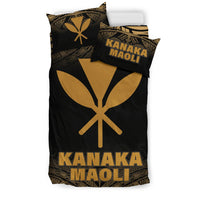 Kanaka Maoli Duvet Cover Set - Gold Fog Style - Polynesian Pride