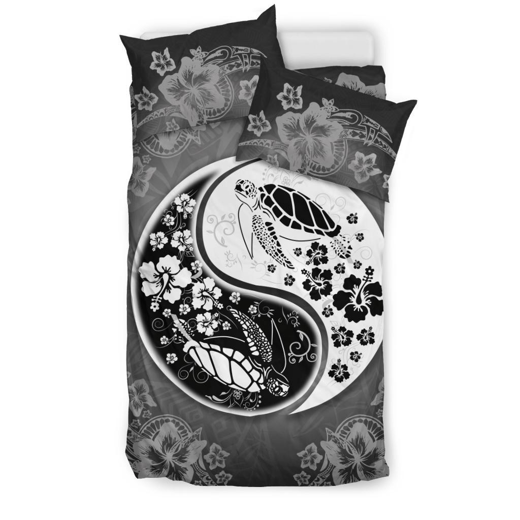 Turtle Duvet Cover Set - Yin Yang Hibiscus - Polynesian Pride