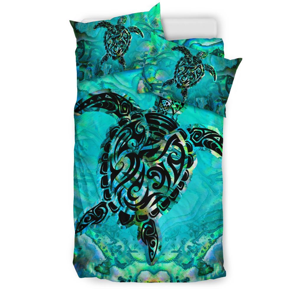 Hawaii Duvet Cover Set - Turtle With Paua Shell - Polynesian Pride