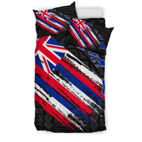 Hawaiian Flag Polynesian Grey Background Bedding Set - Polynesian Pride