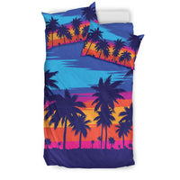 Hawaiian Palm Forest Sunset Polynesian Bedding Set - Polynesian Pride