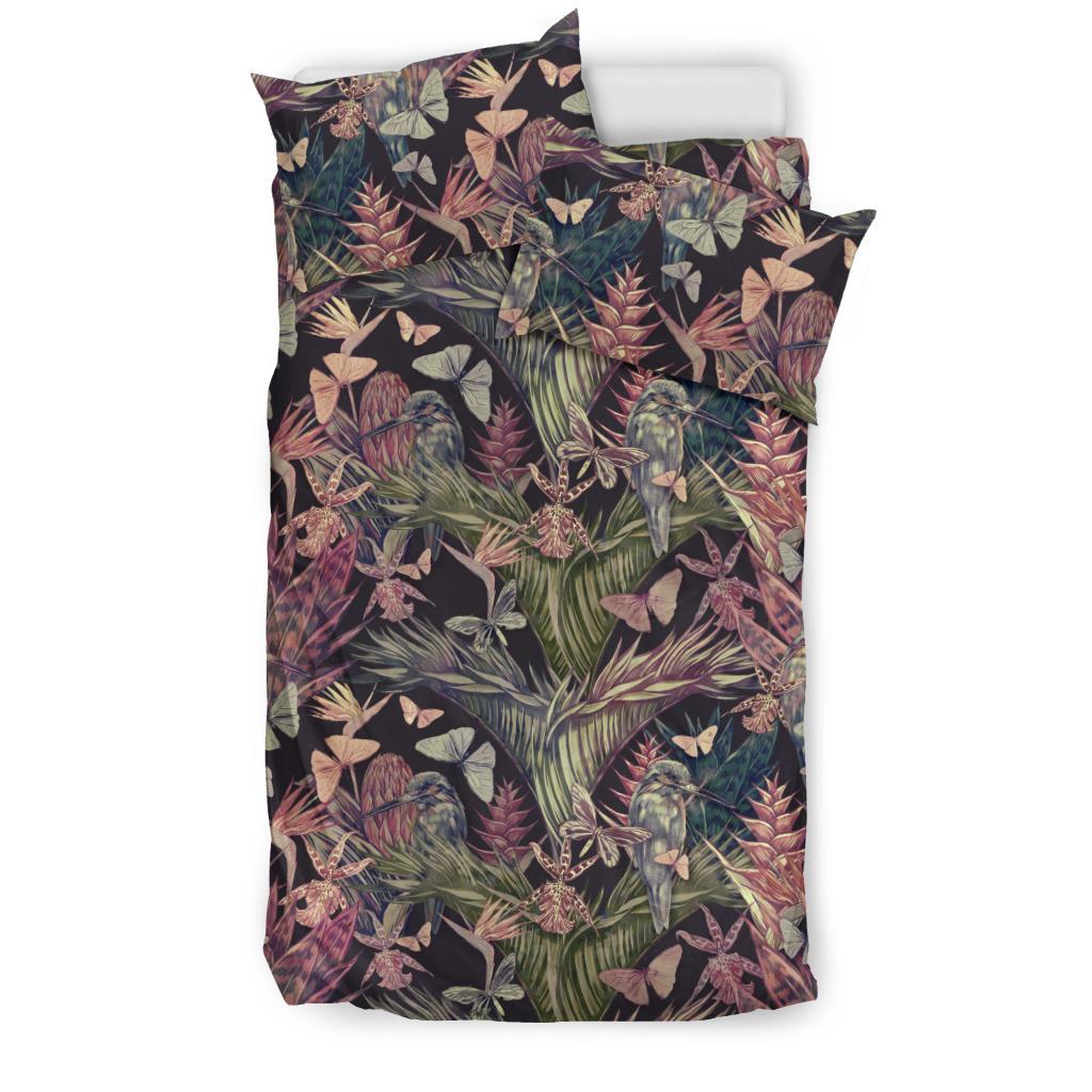 Hawaiian Palm Leaves Tropical Flowers Polynesian Bedding Set - Polynesian Pride