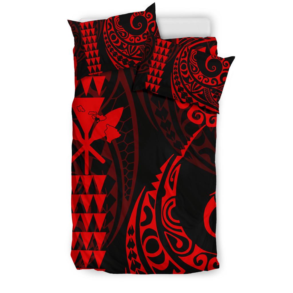 Kanaka Map Bedding Set Red - Polynesian Pride