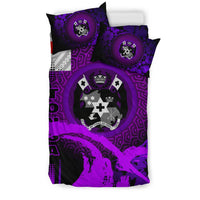 Tonga Duvet Cover Set - Hibiscus And Wave Purple - Polynesian Pride