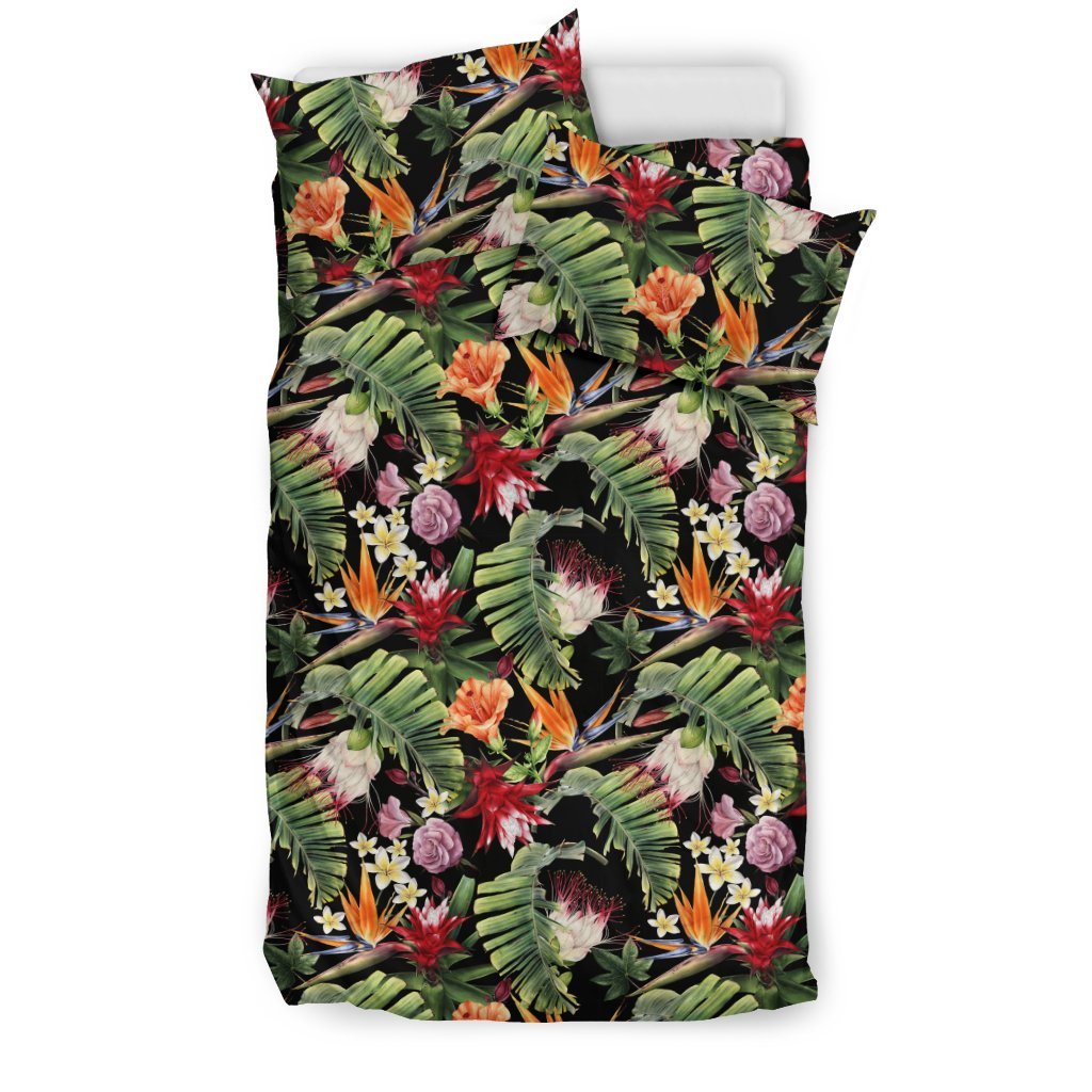 Hawaiian Floral Tropical Bird Of Paradise Watercolor Polynesian Bedding Set - Polynesian Pride