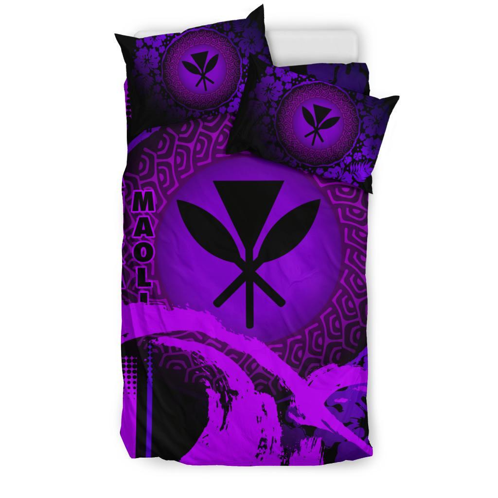 Kanaka Maoli Duvet Cover Set - Hibiscus And Wave Special Purple - Polynesian Pride