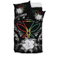 Kanaka Maoli Gray Hibiscus Rising Bedding Set - Polynesian Pride