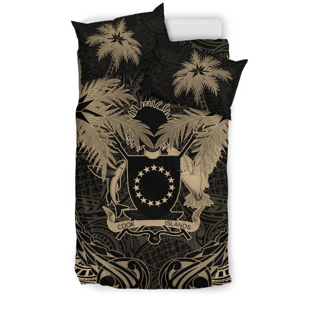 Cook Islands Duvet Cover Set - Cook Islands Coat Of Arms Coconut (Duvet Cover) - Polynesian Pride