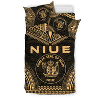 Niue Polynesian Chief Duvet Cover Set - Gold Version - Polynesian Pride