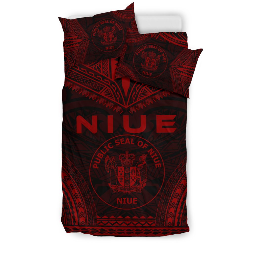 Niue Polynesian Chief Duvet Cover Set - Red Version - Polynesian Pride
