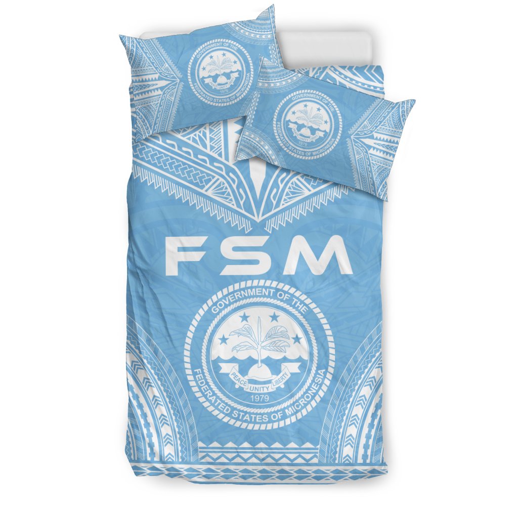 Federated States Of Micronesia Flag Polynesian Chief Duvet Cover Set - Polynesian Pride