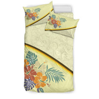 Hawaiian Hibiscus Flower Polynesian Bedding Set Yellow Color - Polynesian Pride