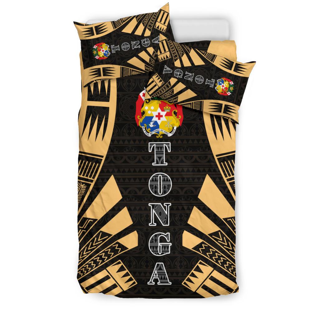 Tonga Duvet Cover Set - Polynesian Tattoo Gold - Polynesian Pride