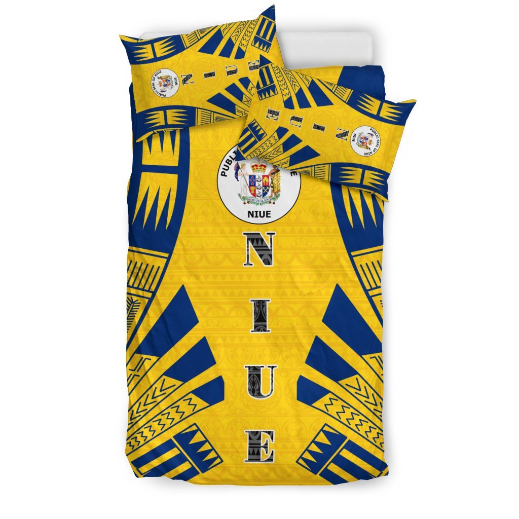 Niue Duvet Cover Set - Polynesian Tattoo Flag - Polynesian Pride