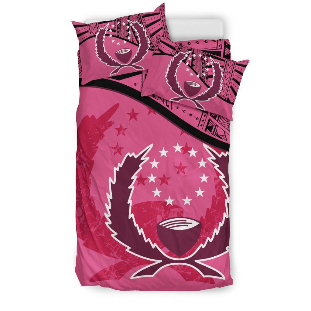 Pohnpei Duvet Cover Set - Pohnpei Flag Pink - Polynesian Pride