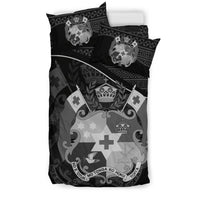Tonga Duvet Cover Set - Tonga Coat Of Arms Black - Polynesian Pride