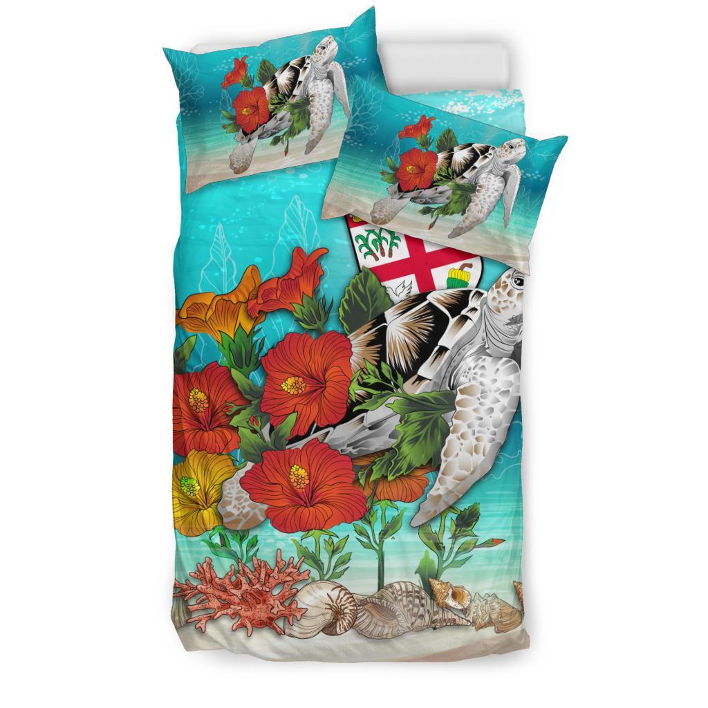 Polynesian Duvet Cover Set - Fiji Bedding Set Ocean Turtle Hibiscus - Polynesian Pride