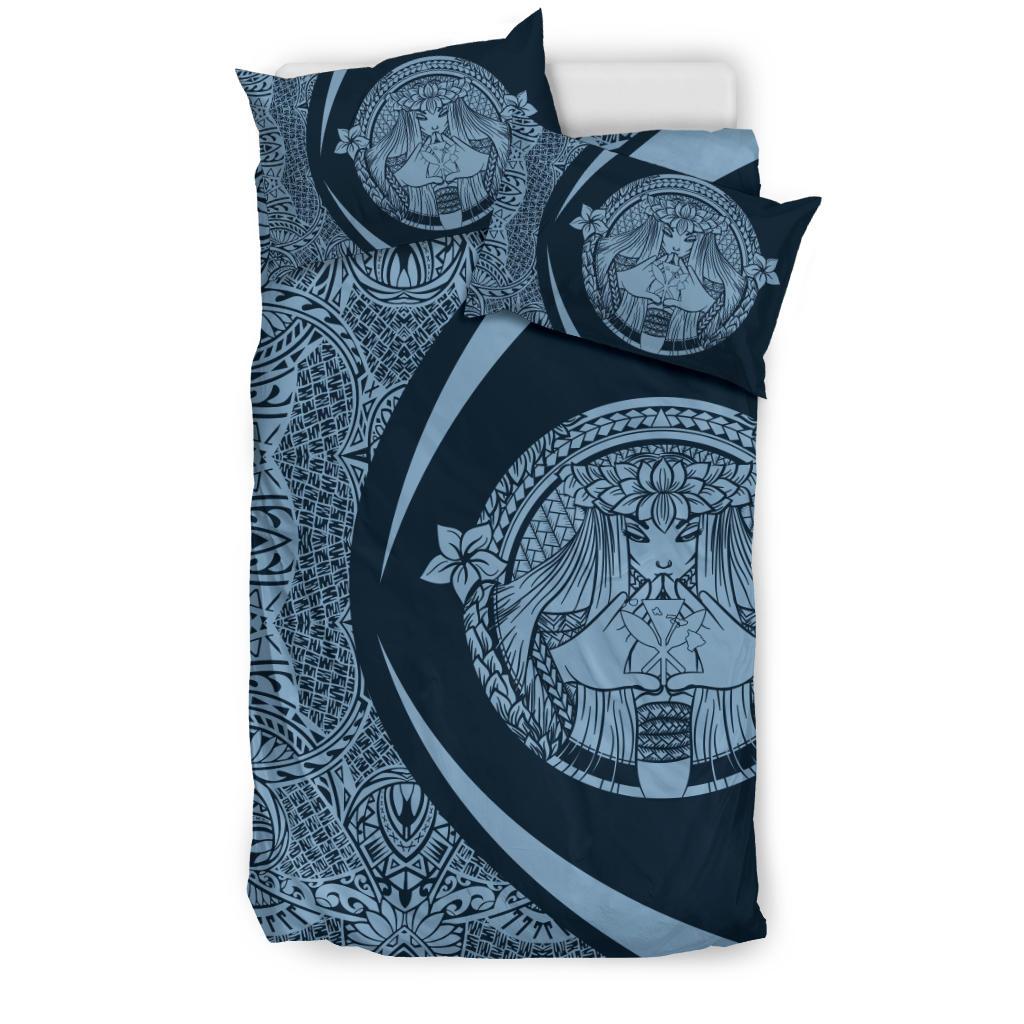 Hawaiian Madame Pele Kanaka Plumeria Polynesian Bedding Set Circle Style - Polynesian Pride