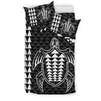 Hawaiian Map Kakau Turtle Polynesian Bedding Set - White - Polynesian Pride