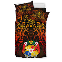 Tonga Polynesian Duvet Cover Set - Red Manta Ray - Polynesian Pride