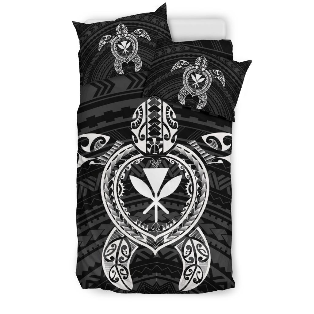 Hawaiian Turtle Kanaka Polynesian Bedding Set - White - Polynesian Pride