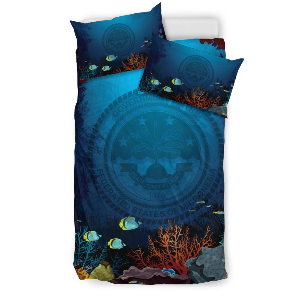 Polynesian Bedding Set - Federated States Of Micronesia Duvet Cover Set Under Sea - Polynesian Pride