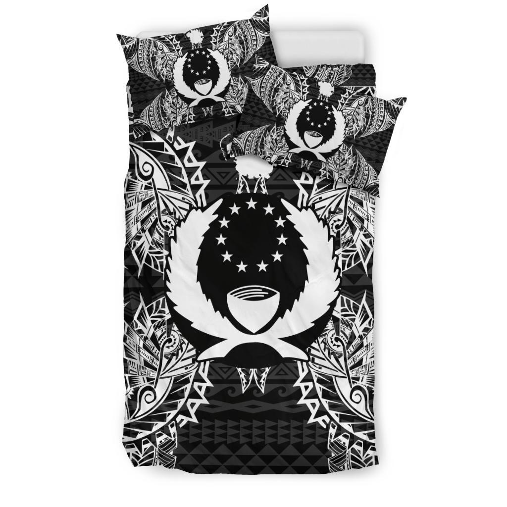 Polynesian Bedding Set - Pohnpei Duvet Cover Set Map Black - Polynesian Pride
