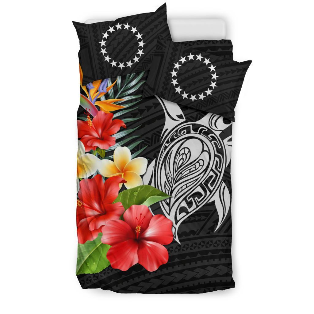 Polynesian Duvet Cover Set - Cook Island Bedding Set Polynesia Hibiscus And Plumeria - Polynesian Pride