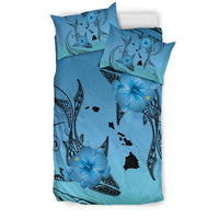 Hawaii Whale Map Polynesian Bedding Set - Polynesian Pride