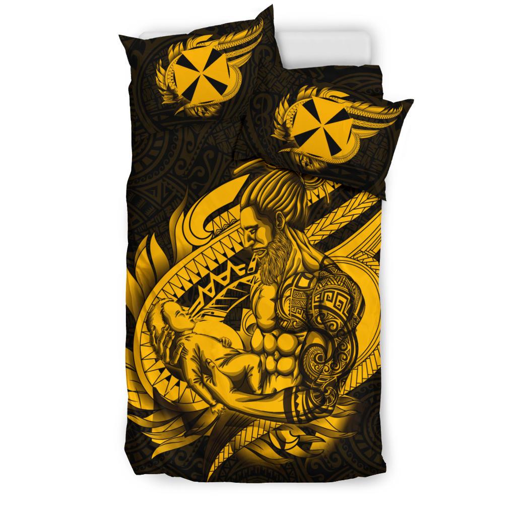 Polynesian Bedding Set - Wallis And Futuna Duvet Cover Set Father And Son Gold - Polynesian Pride