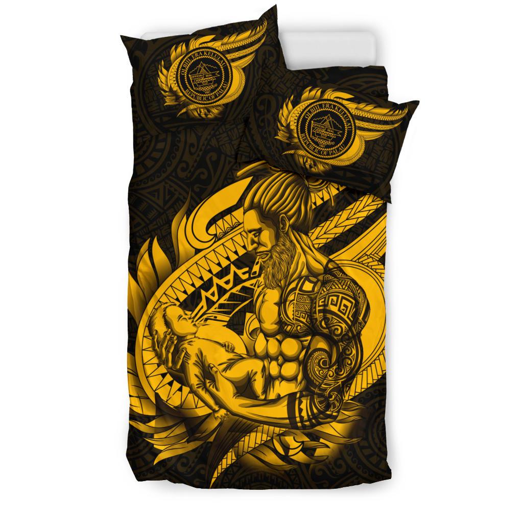 Polynesian Bedding Set - Palau Duvet Cover Set Father And Son Gold - Polynesian Pride