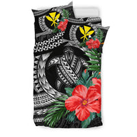 Kanaka Maoli (Hawaiian) Bedding Set - Polynesian Turtle Hibiscus Black - Polynesian Pride