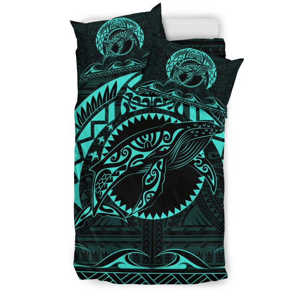 Hawaiian Polynesian Whale Bedding Set Turquoise - Polynesian Pride