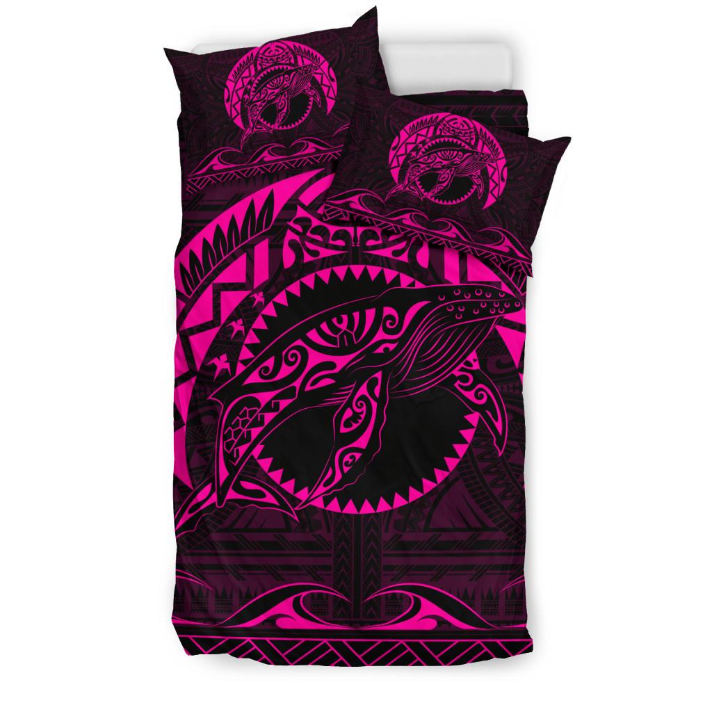 Hawaiian Polynesian Whale Bedding Set Pink - Polynesian Pride