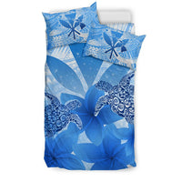 Hawaii Bedding Set - Hawaii Turtle Kanaka Plumeria Polynesian Blue Bedding Set - Polynesian Pride