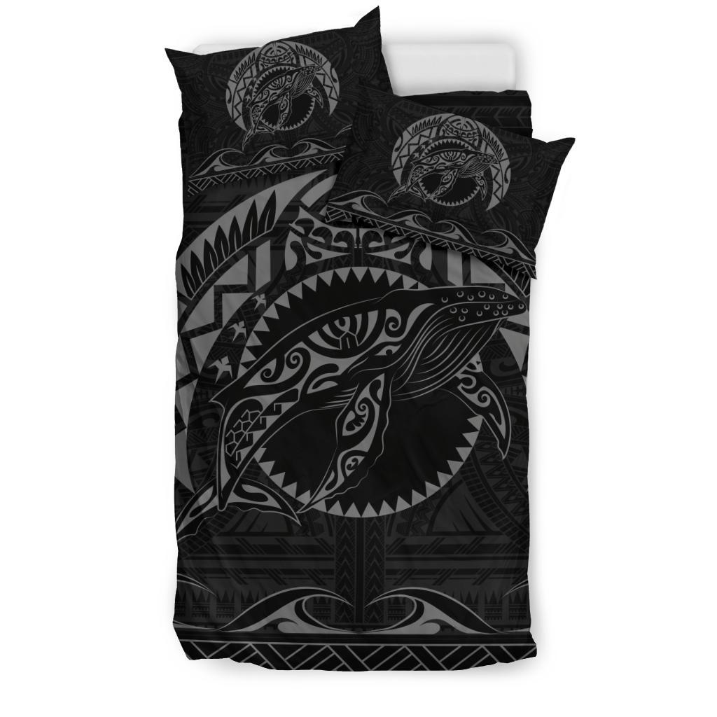 Hawaiian Polynesian Whale Bedding Set Grey - Polynesian Pride