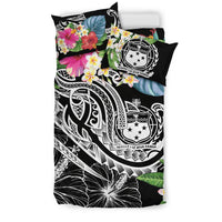Polynesian Samoa Bedding Set - Summer Plumeria (Black) - Polynesian Pride