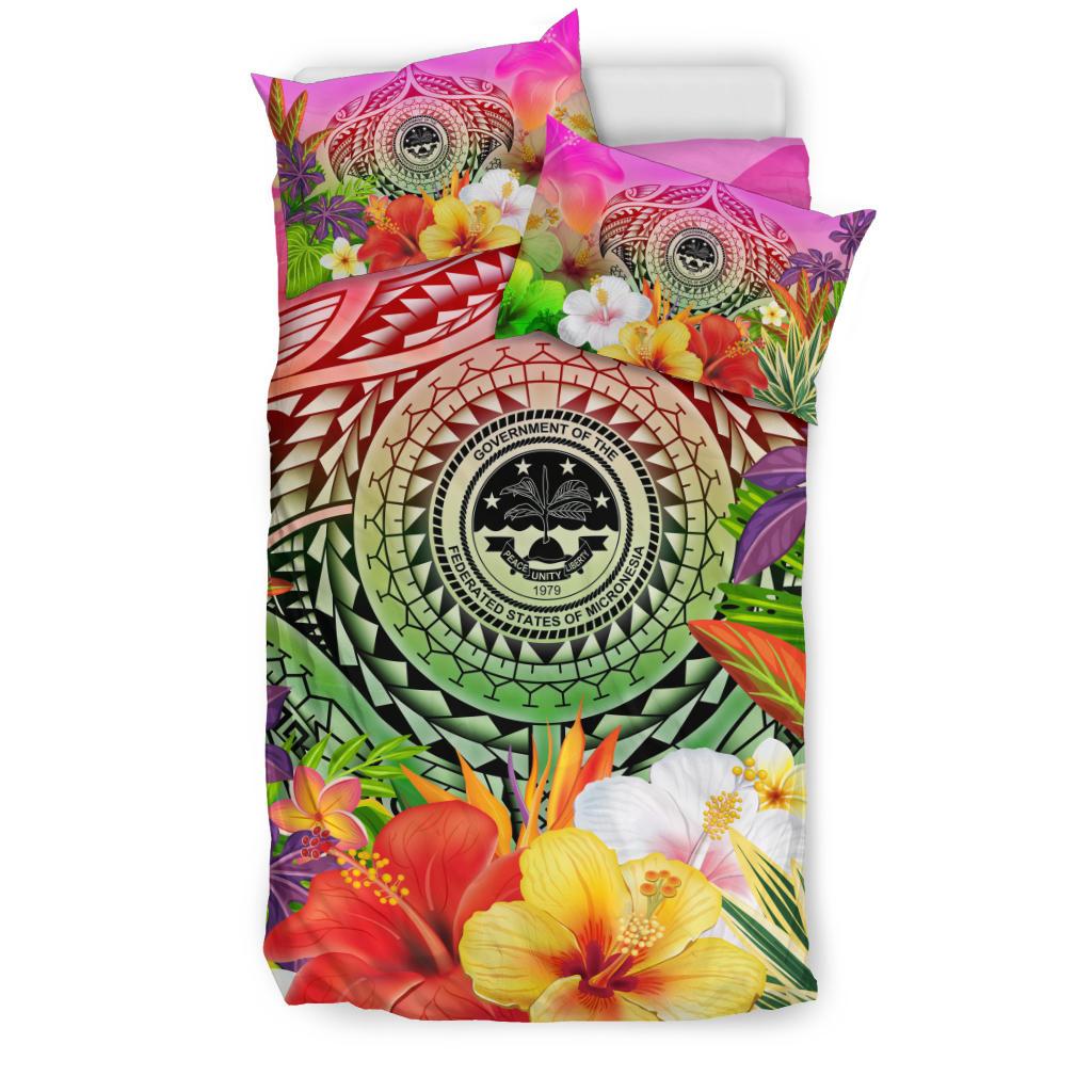 FSM Polynesian Bedding Set - Manta Ray Tropical Flowers - Polynesian Pride