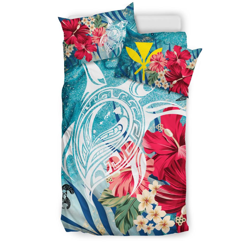 Hawaiian Bedding Set - Coral Tropical Turtle Bedding Set - Polynesian Pride