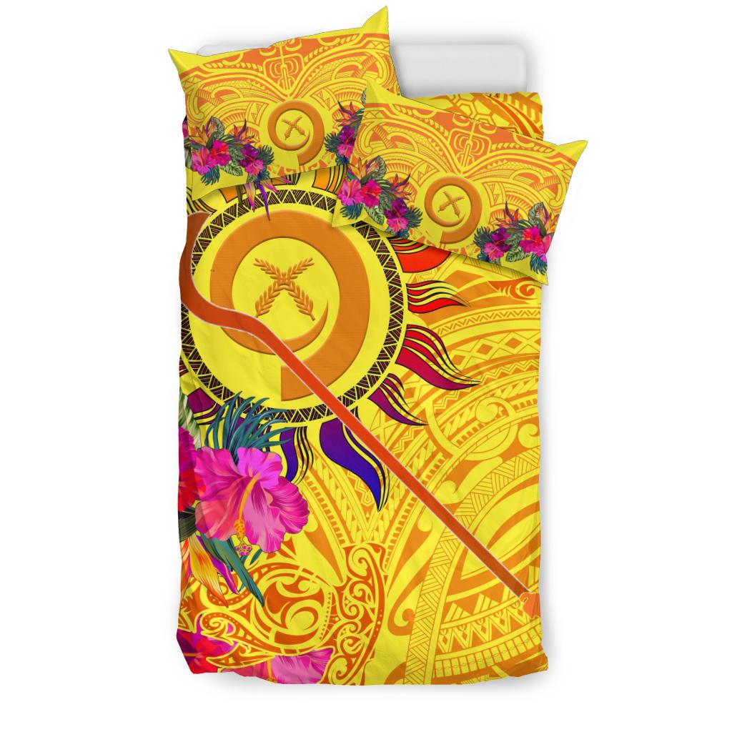 Polynesian Bedding Sets - Vanuatu Symbols With Hibiscus - Polynesian Pride